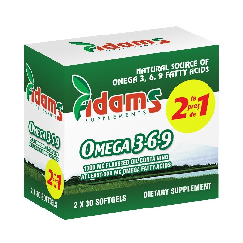 Omega 3-6-9 Adams Supplements (Pachet 1+1 gratis) – 2 x 30 capsule